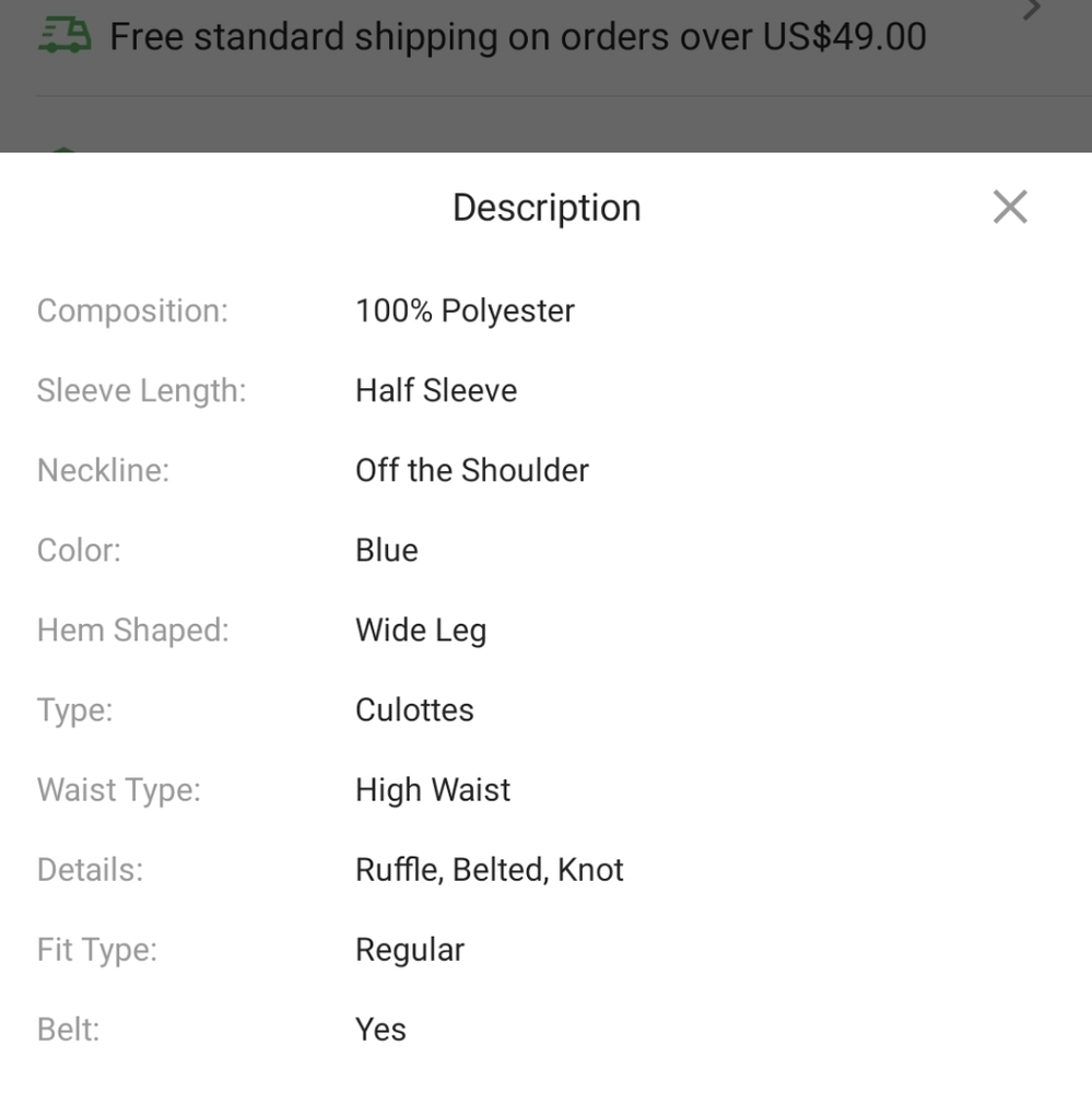 🎈SOLD🎈SHEIN Off Shoulder Culotte Jumpsuit - Picture 11 of 11